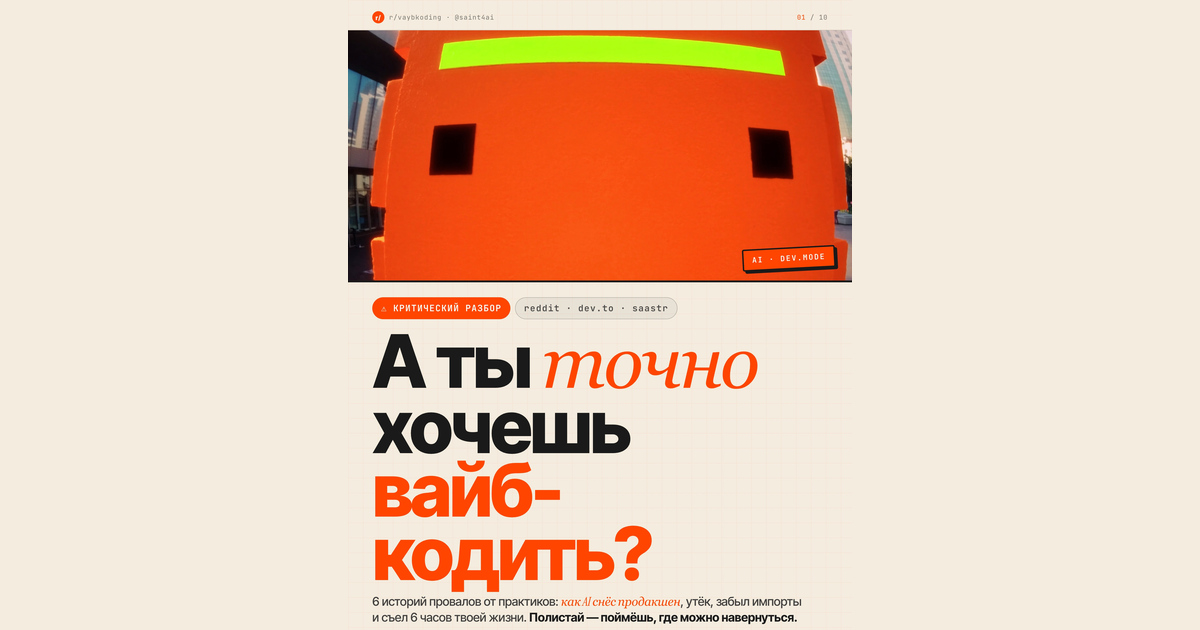 А ты точно хочешь вайб-кодить — критический разбор провалов AI-разработки